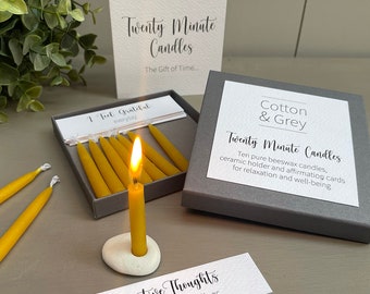 Twenty Minute Candles with Affirmation Cards