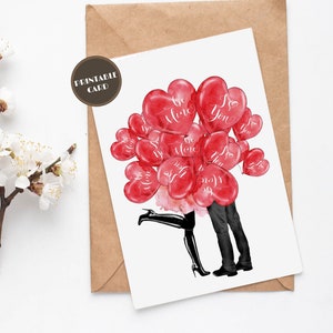 Printable Valentines Day Card, Everyday Love You Card For Boyfriend Girlfriend, Anniversary Card, Valentine&#39;s Day Gifts, DIGITAL Download