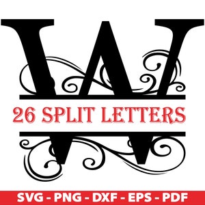 Split Monogram Letters SVG: Fancy Alphabet Bundle (Digital Download)