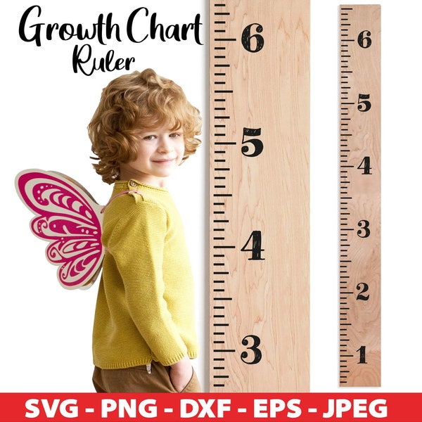 Growth Chart SVG, Growth Ruler svg, Wall Ruler svg, Growth Chart Ruler svg for Cricut, Growth Ruler Clipart, Laser Cut File