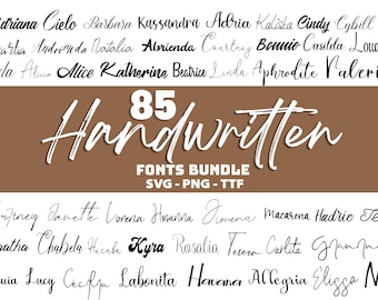 Handlettered Font Bundle, Font Bundle, Handwritten Font, Calligraphy Font, Procreate, Script Font, Cricut, Canva, Wedding Font SVG