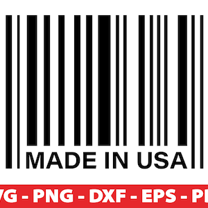 Made in USA code-barres SVG, PNG coupe fichier Cricut, code-barres Clipart Eps, New York signe, téléchargement numérique