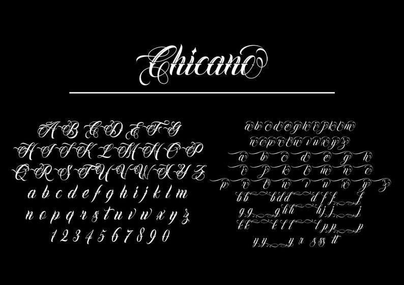 30 Premium Tattoo Fonts Bundle, Procreate Font, Custom Tattoo Designs, Black Letter Calligraphy, Photoshop Font, Cricut Tattoo Lettering image 4