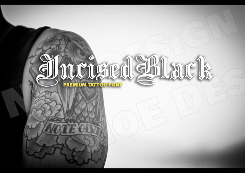 30 Premium Tattoo Fonts Bundle, Procreate Font, Custom Tattoo Designs, Black Letter Calligraphy, Photoshop Font, Cricut Tattoo Lettering image 9