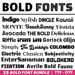 Bold Font Bundle, Sans Font, Tall Font, Cricut Fonts, Retro Font, Procreate Fonts, Fonts for Cricut, Modern Serif Font, Block Font