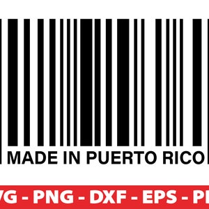 May include: Black and white barcode with the text "MADE IN PUERTO RICO" below it.