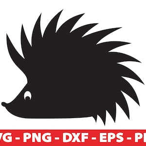 Hedgehog Svg, Hedgehog Silhouette, Woodland Animals Clipart, Eps, Png, Dxf, Digital Cut File Design
