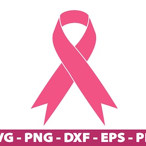 Ruban de sensibilisation au cancer SVG, SVG de ruban de sensibilisation, Clipart de ruban de sensibilisation rose, couper des fichiers pour la Silhouette, DXF, Png, Eps, Pdf