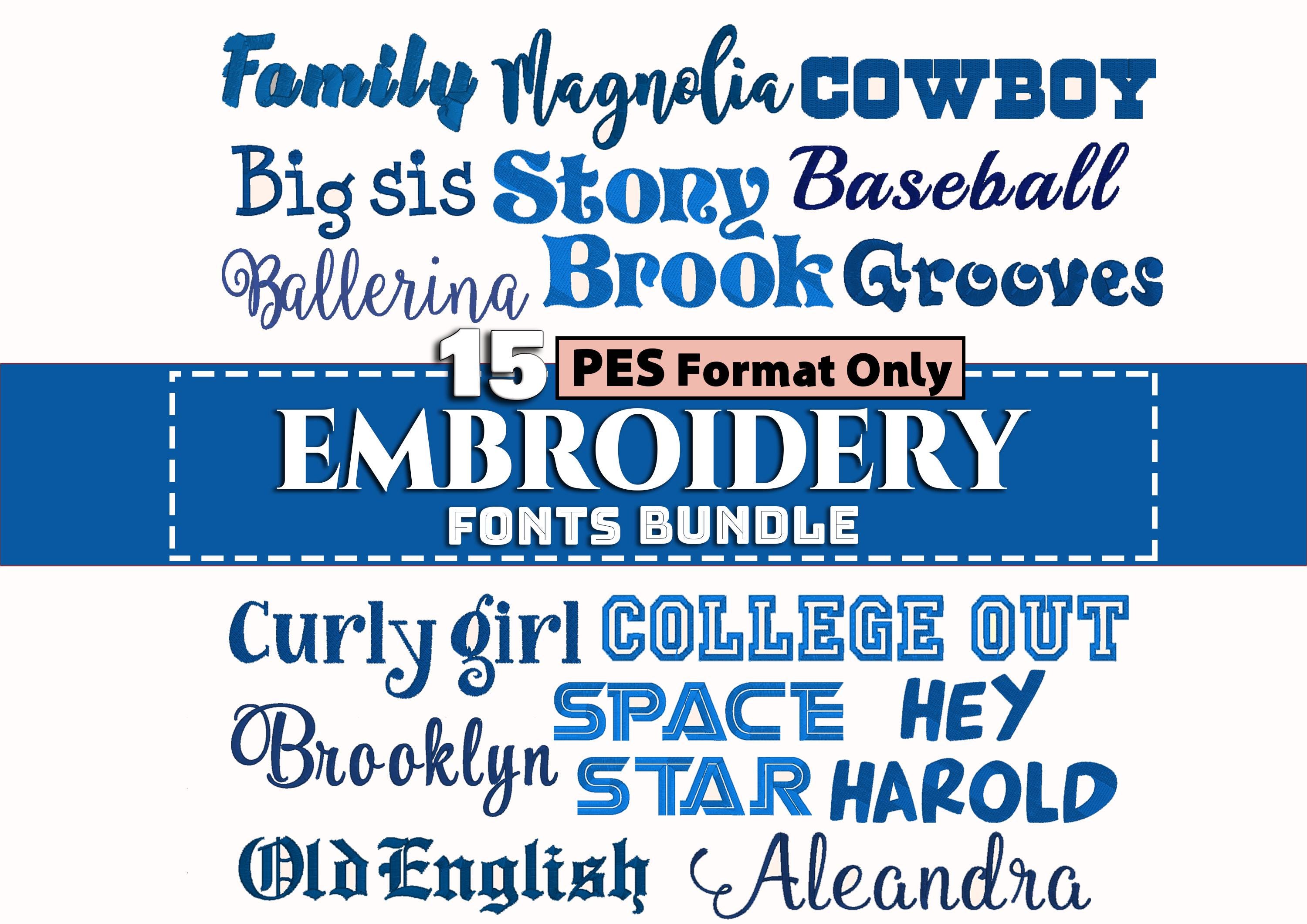15 Machine Embroidery Fonts, Best Sellers Embroidery Fonts, Babylock Letters Bundle, Brother Embroidery Alphabet Monogram, ONLY PES Format