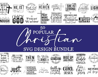 Christian SVG Bundle: Faith, Scripture, Jesus Designs (Digital Download)