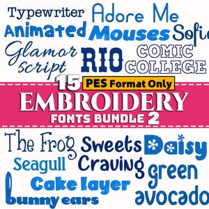 Schriften Bundle, 15 Maschinenstickerei Schriften, Bestseller Stickerei Schriften, Brother Stickerei Alphabet Monogramm, NUR PES Format