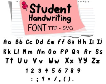 Student Note Handwritten Font Cute Handwriting Font Simple Handwriting neat Handwriting Font for Goodnotes, Note-taking Font
