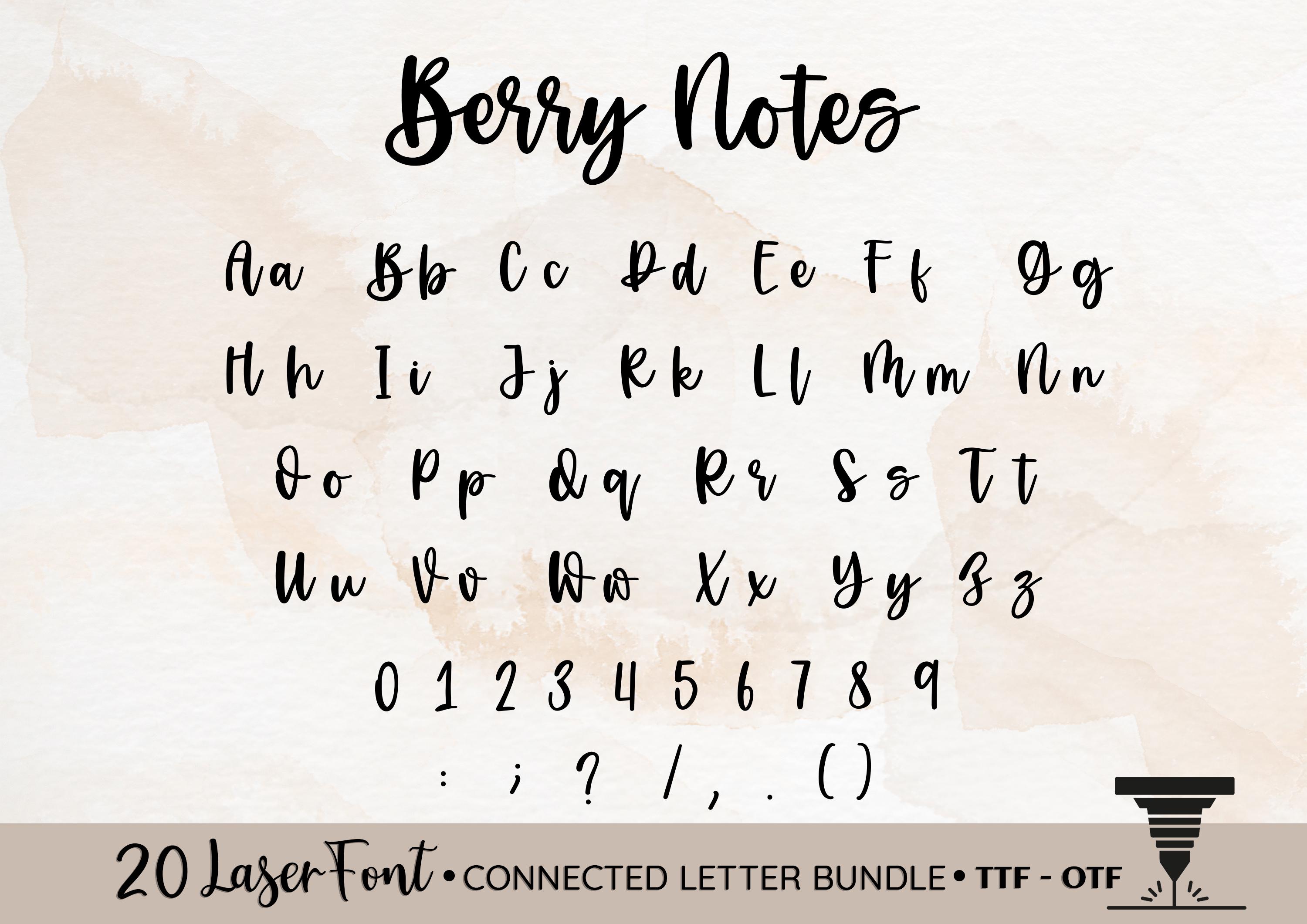 Laser Font Bundle, 20 Connected Letter Fonts, Plotter, Cricut ...