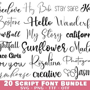 Schreibschrift Bundle, Schrift Bundle TTF SVG Herz Schrift, kursive Schriftarten, Hochzeitsschrift, Cricut Schrift Bundle Schrift Schrift Bundle, Procreate Schriften
