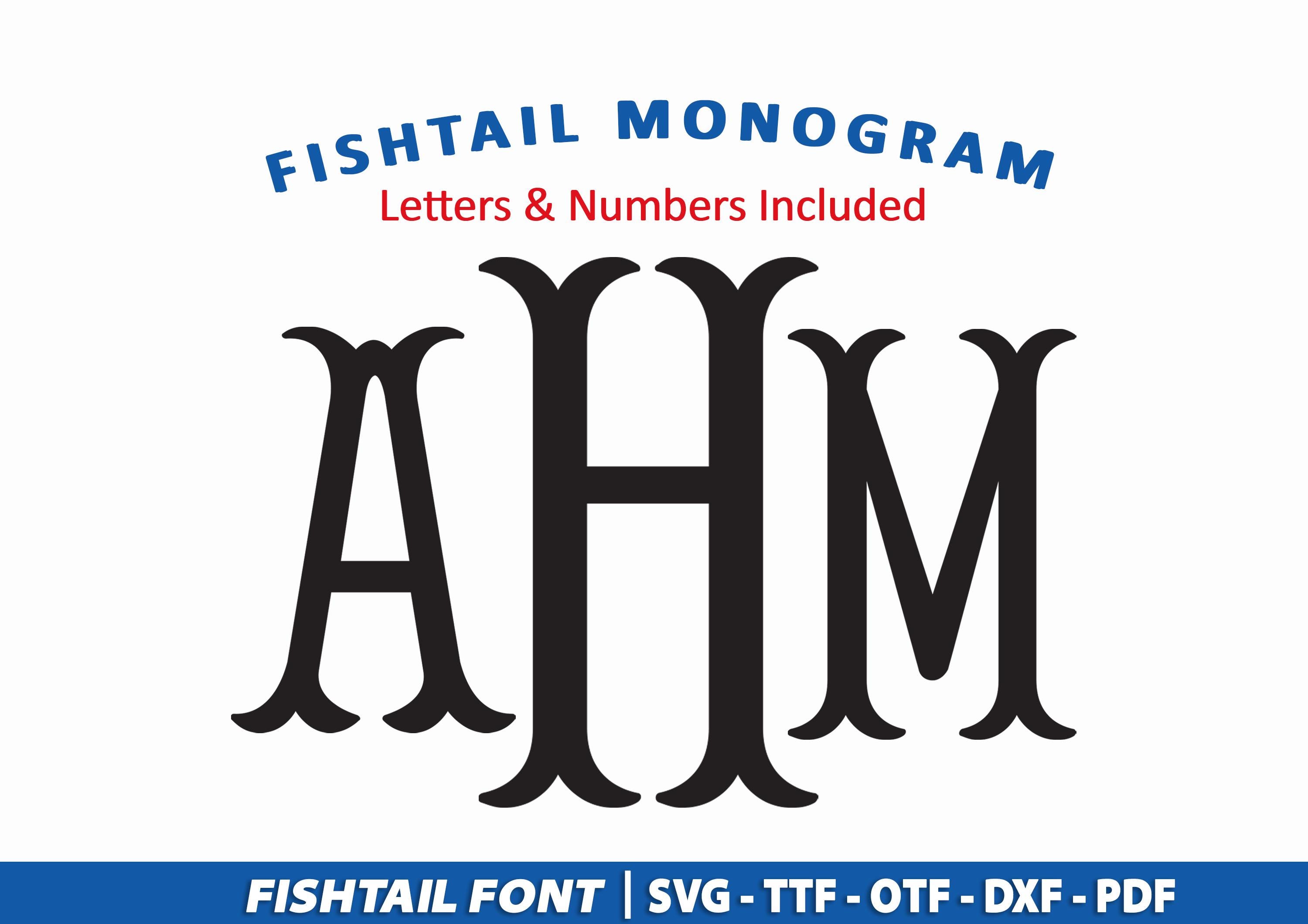 Fishtail Monogram Svg, Fishtail Font Svg, Monogram Font Svg, Fishtail ...