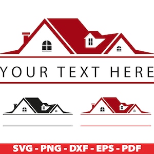 Maison Svg, Svg immobilier, maison toit cadre Svg, Clipart maison, téléchargement numérique