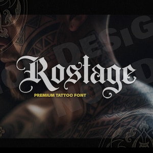 30 Premium Tattoo Fonts Bundle, Procreate Font, Custom Tattoo Designs, Black Letter Calligraphy, Photoshop Font, Cricut Tattoo Lettering image 5