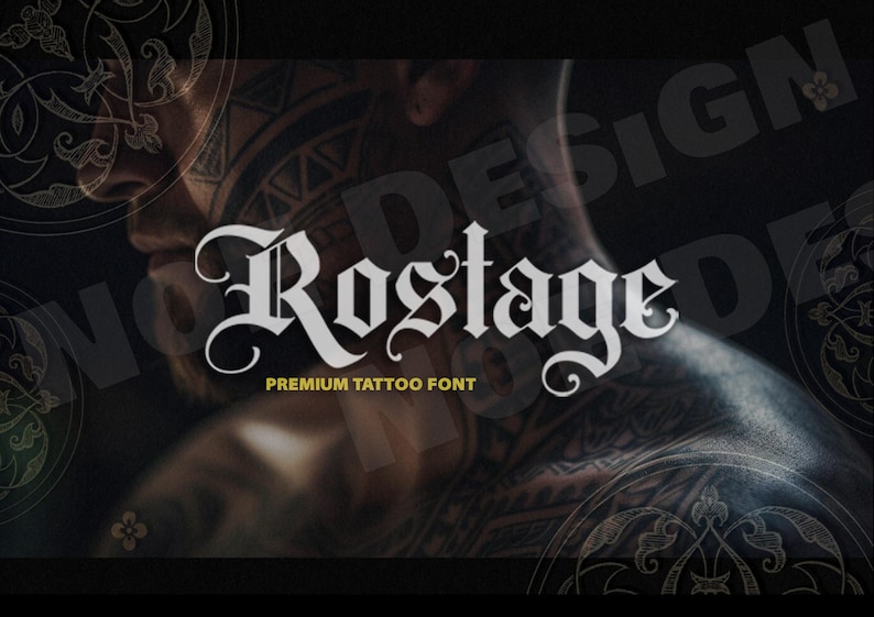 30 Premium Tattoo Fonts Bundle, Procreate Font, Custom Tattoo Designs, Black Letter Calligraphy, Photoshop Font, Cricut Tattoo Lettering image 5