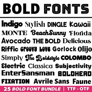 Bundel met vetgedrukte lettertypen, Sans-lettertype, hoog lettertype, Cricut-lettertypen, retro-lettertype, procreate-lettertypen, lettertypen voor Cricut, modern serif-lettertype, bloklettertype