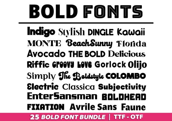 Top 10 Bold Fonts