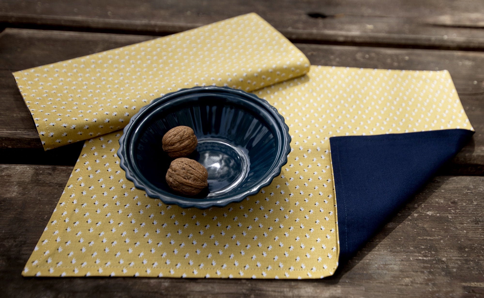 Reversible yellow wildflower placemats set of 2 Table setting Etsy