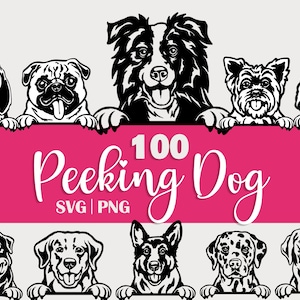 Peeking Dog SVG Clipart: Cricut Silhouette Files (Digital Download)