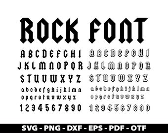 Rock Font Svg, Rockband Letters, Heavy Metal Font, Music Font, Vintage Rock Font, Digital Cut Print File, Instant Download