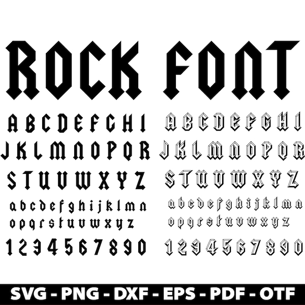 Rock Font Svg, Rockband Letters, Heavy Metal Font, Music Font, Vintage Rock Font, Digital Cut Print File, Instant Download