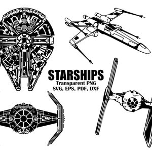 Millennium Falcon Svg, Space Ship Svg, PNG Eps Dxf, T-Shirt Design Svg ...