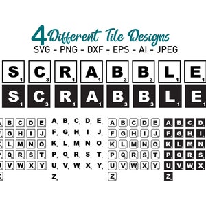 Scrabble tegels Svg-bestanden, Scrabble alfabet Letters Svg-bestanden voor Cricut, silhouet Cricut gesneden bestand