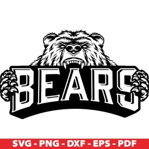 Bears Svg, Bear Head Clipart, Bears Png, Bears Svg Cut Files Cricut, Cutting Files, DXF, Png, Instant Download