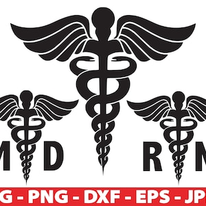 Caduceus Medical Symbol SVG: Doctor, Nurse Design (Digital Download)