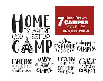 Camping SVG Bundle: Happy Camper, Camp Life Designs (Digital Download)
