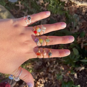 Wire wrapped crystal rings (buy 2 get 1 free)