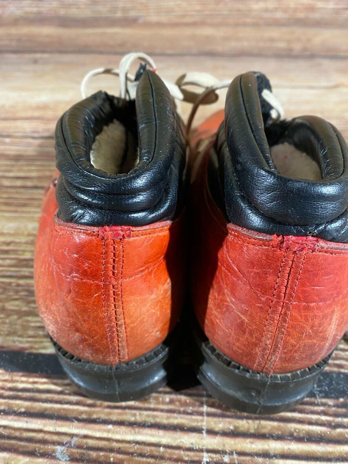 Alfa Vintage Nordic Norm Suede Ski Boots Lace Up Men\'s Size EU 38 / US 7.5 Red Alfa Vintage Nordic Norm Cross Country Ski Boots Size EU38  main image 3