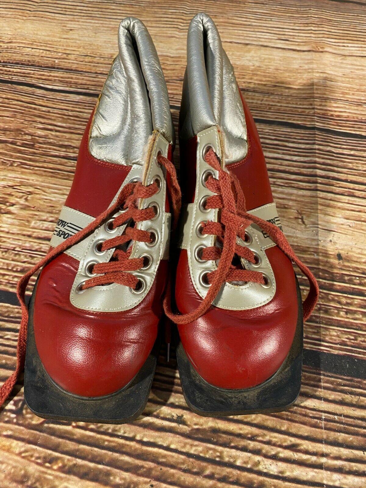 Arvios Vintage Leather Ski Boots Made In Norway With Red & White Accents Size 38 Jordan generation 23 main image 2