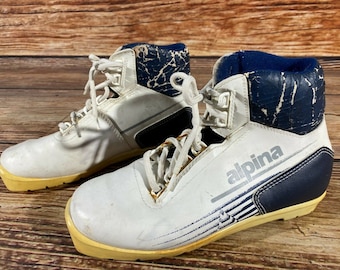 Alpina Vintage Nordic Cross Country Ski Boots Size Eu38 Us6 For Nnn