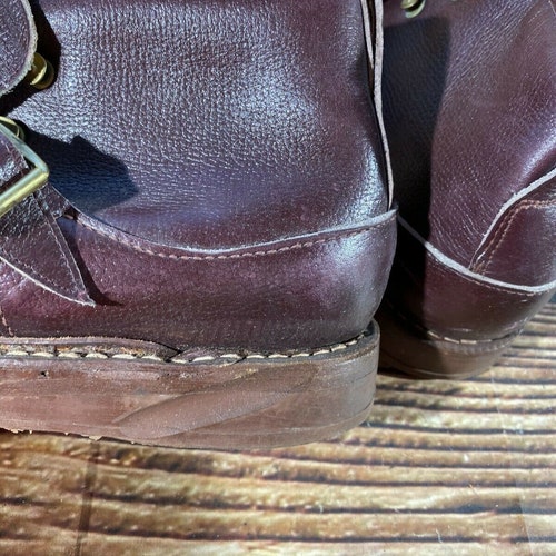 KRISTIANIA Vintage Leather Alpine Ski Boots EU43 US9 shops Mondo 275 for Cable Binding