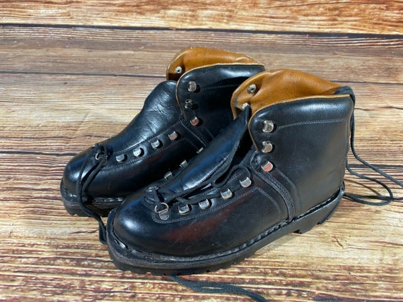 Scarpa Asolo Leather Vintage Alpine Ski Boots EU37 US4 Mondo 232 Cable Bindings