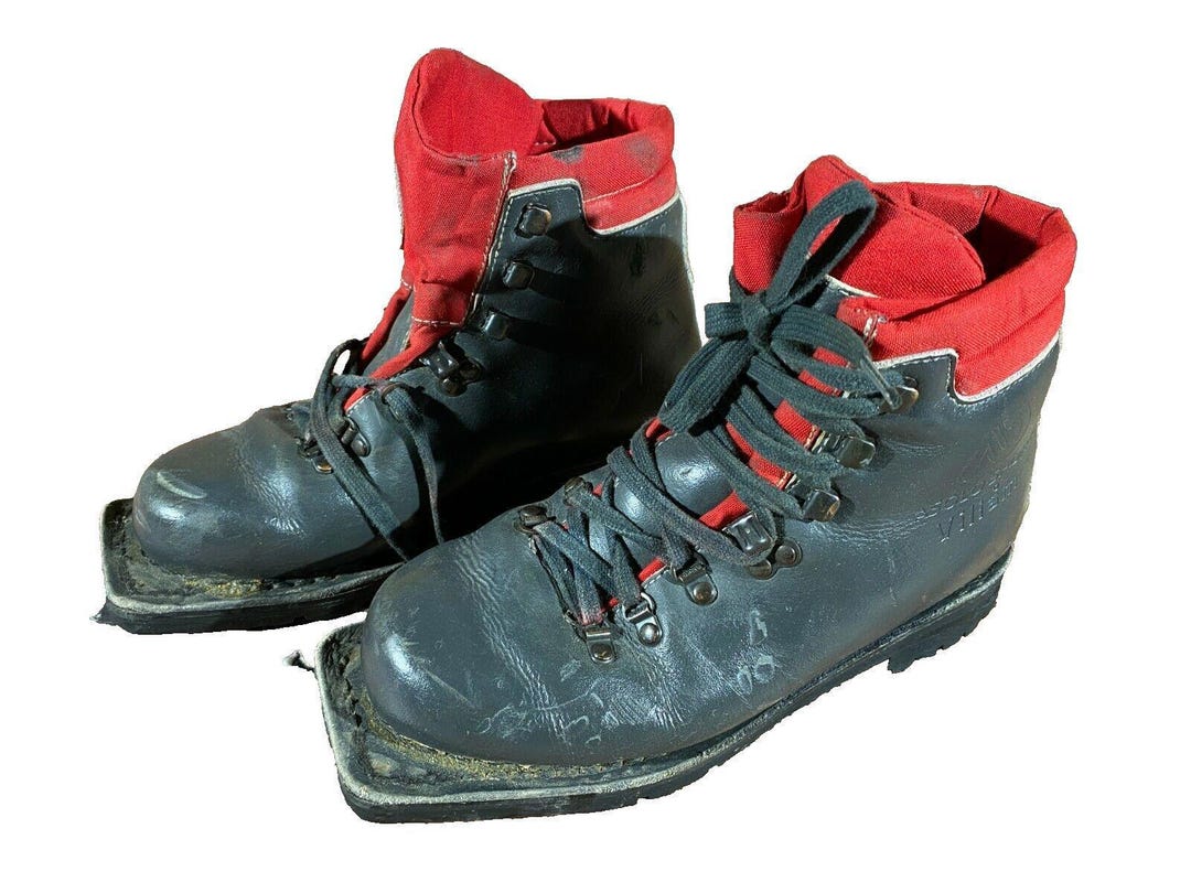 Asolo Backcountry Telemark Ski Boots Mens 7.5 Grey Red Leather Vibram Italy 75mm Asolo Ski Boots | eBay main image 2