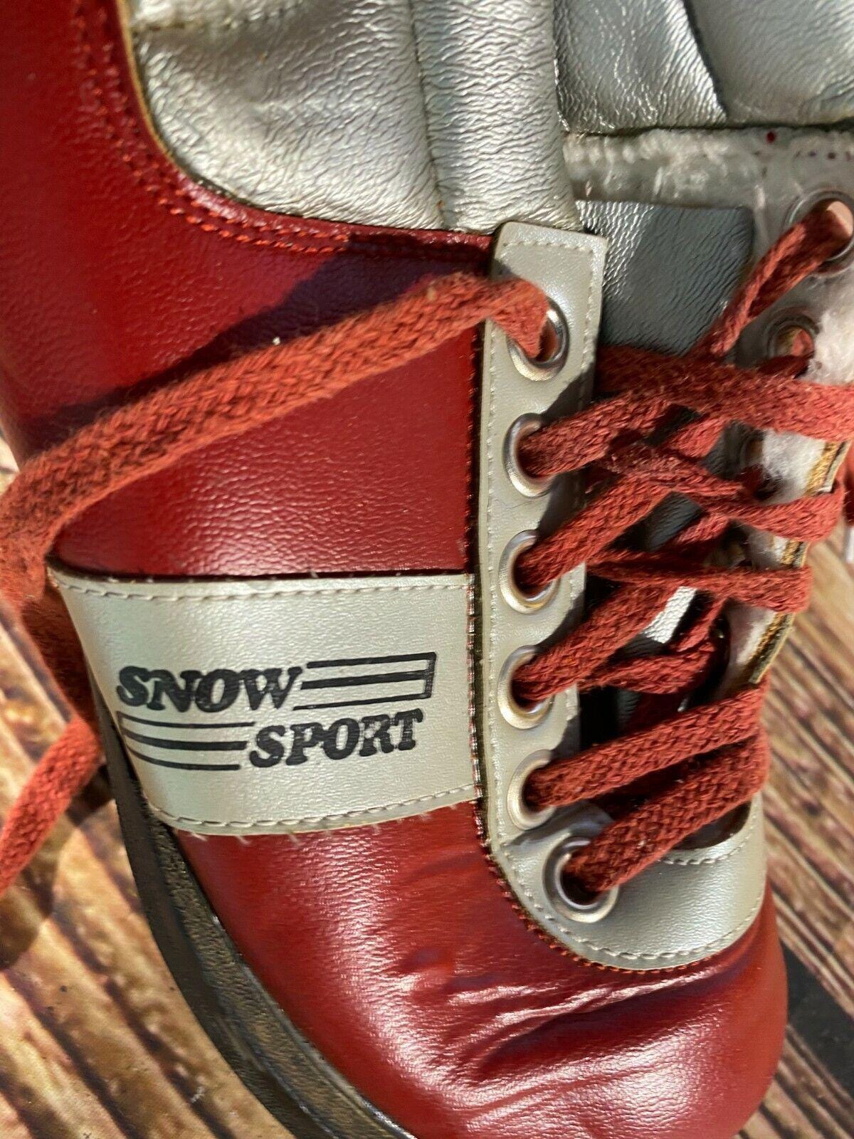 Arvios Vintage Leather Ski Boots Made In Norway With Red & White Accents Size 38 Jordan generation 23 main image 3