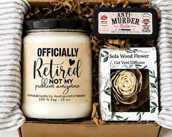 Officially Retired  gift box / Retirement Gift Box/ Retirement Gift / Funny gift for Coworker or friends/ 9 oz OR 16 oz gift box