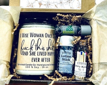 A wise woman once said Fuck this Shit gift box / Retirement Gift Box/ Retirement Gift / Funny gift for Coworker/ 9 oz OR 16 oz gift box