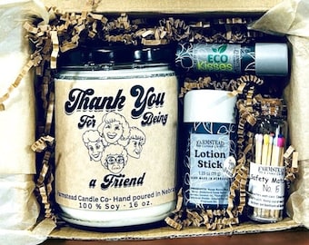 Gift Box set Thank you for being a Friend/ Friend Gift Box/ Bitch box/ Funny gift for Coworker or friends/ 9 oz OR 16 oz gift box