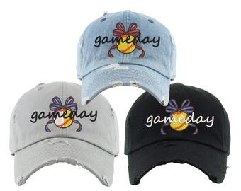 Custom Embroidered Game Day Hat/ Baseball + Softball  Mom hat/ Baseball mom/ Softball Mom Hat/ Sports Mom Hat/ Ballfield hat