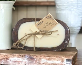 Classic Scent Dough Bowl Candle- Choose your Scent- Choose Your Color-Farmhouse Candle-Soy Dough Bowl-3 wick Candle-Farmstead Candle-Gift
