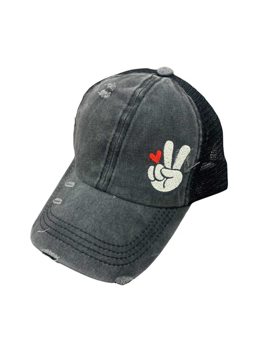 EMBROIDERED Peace Hand Sign and Love Hat, Hand Signal Hat, Sign ...