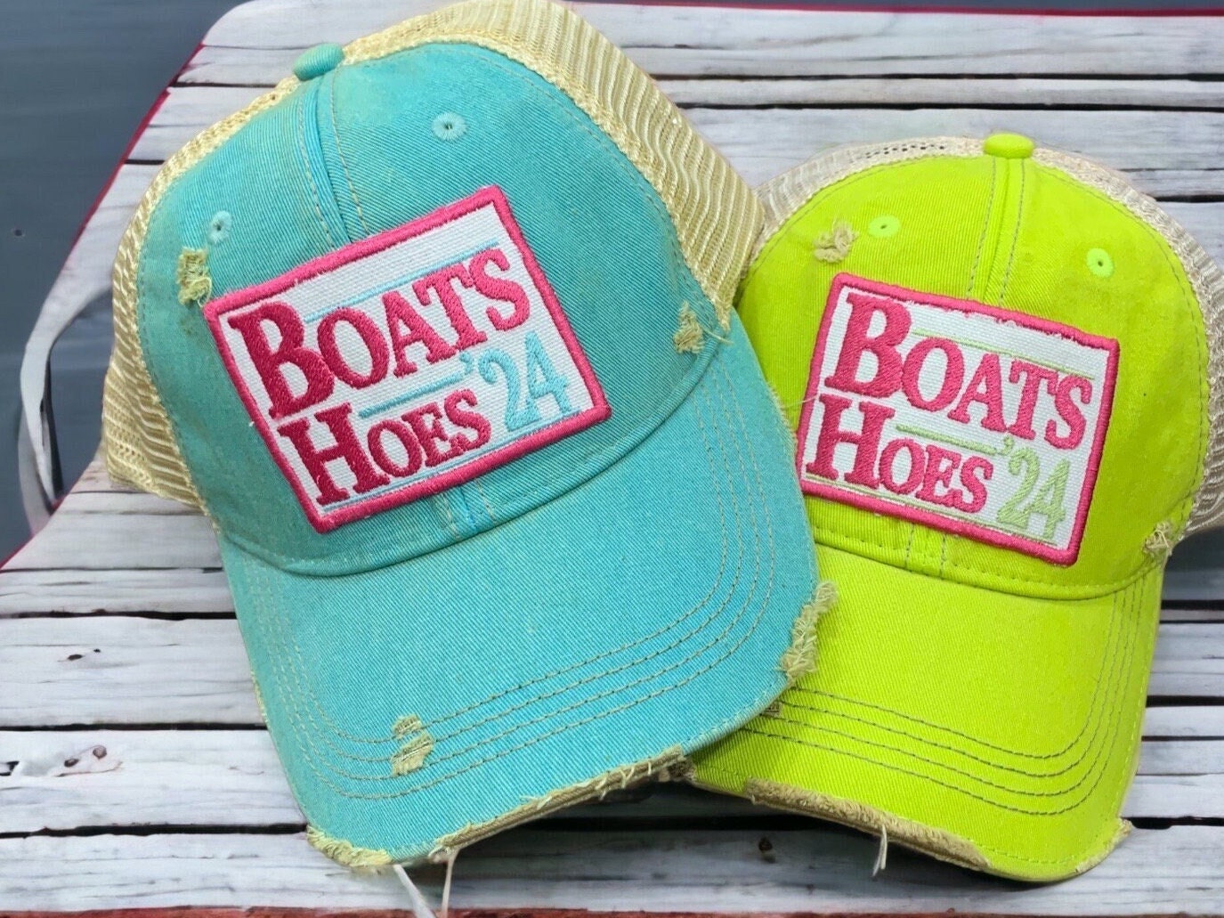 Vintage Po Boys Bass Hat Red Fishing Food Boat Water Cap Trucker Sandwhich