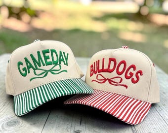 Embroiderd Custom Team Name Canvas Hat,  Personalized Game Day Hat, Football Mom Hat, Baseball Mom Hat, Softball Hat, Custom Sports Hat