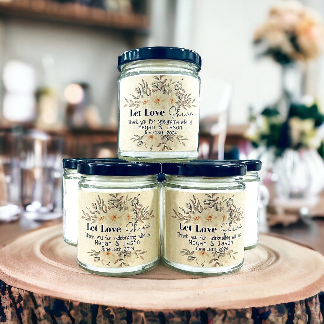 Floral Design Bulk Set of Customized Favor Candles | Personalized ...